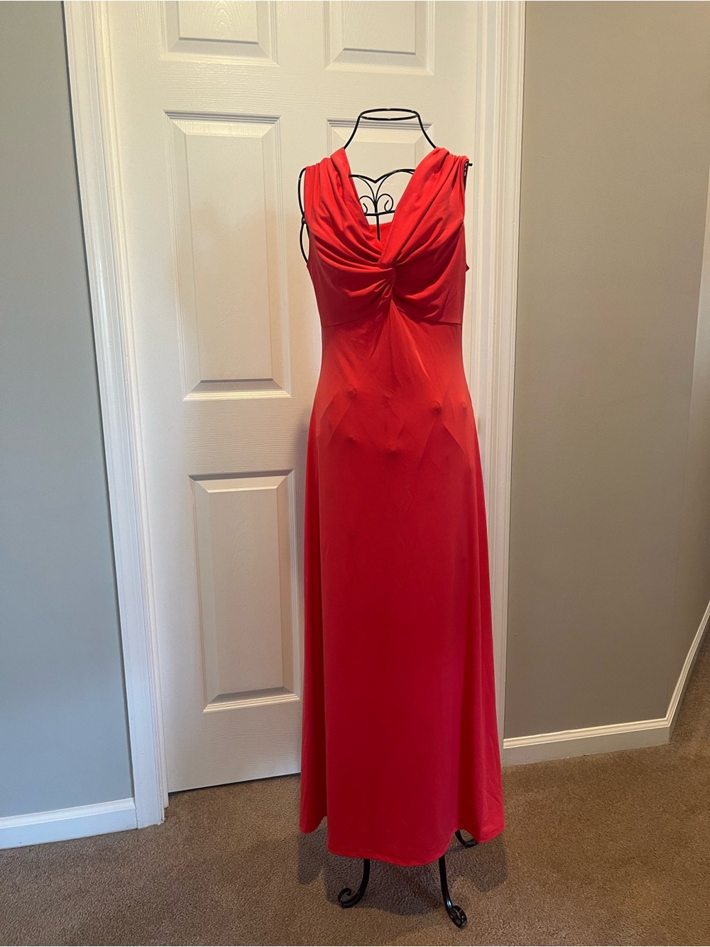 Old Navy Red Sleeveless Twist-Front Maxi Dress